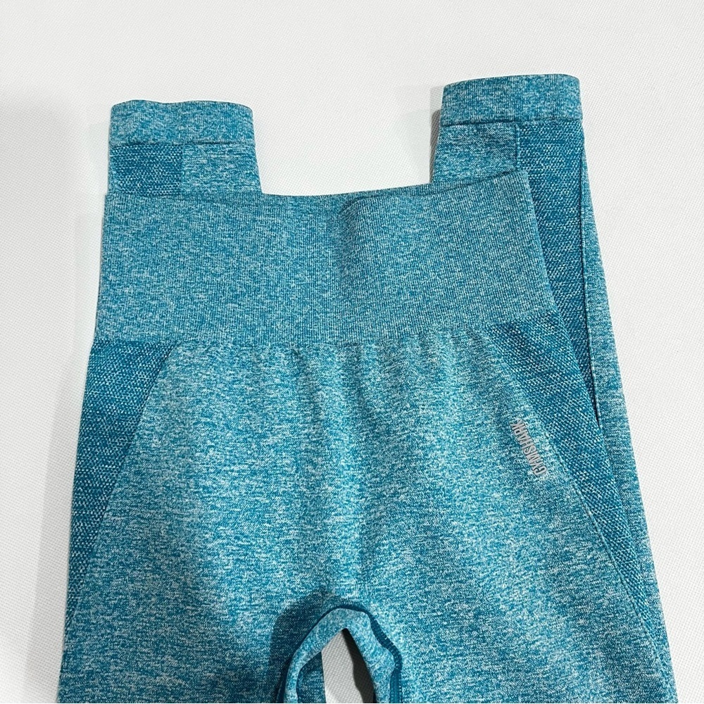 Gymshark Flex High Waisted Size Small Hydro Teal Marl/Light Gray Leggings - Picture 6 of 8